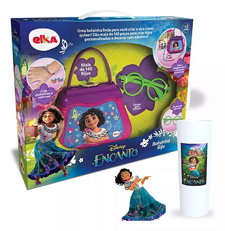 Bolsinha Biju Encanto Mirabel Disney Acessorio Infantil para Meninas Brinquedo Kit 140 Peças Elka