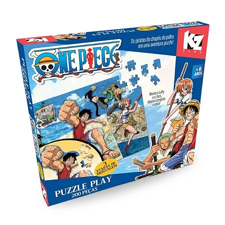 Jogo Quebra-cabeça One Piece 200 Peças Brinquedo Menina e Menino Elka