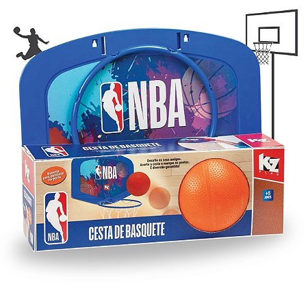 Cesta De Basquete Com Rede E Aro Infantil NBA