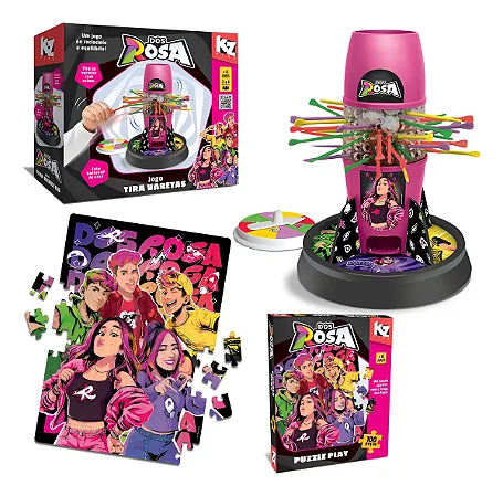 Kit Puzzle Play + Tira Varetas Dos Rosa Emilly Vick Brinquedos de Menino e Menina Elka
