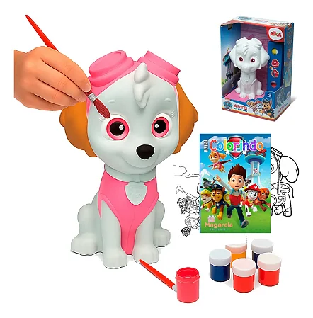 Boneca Patrulha Canina Skye Para Colorir E Pintar Didático Brinquedo para Meninas e Meninos Elka