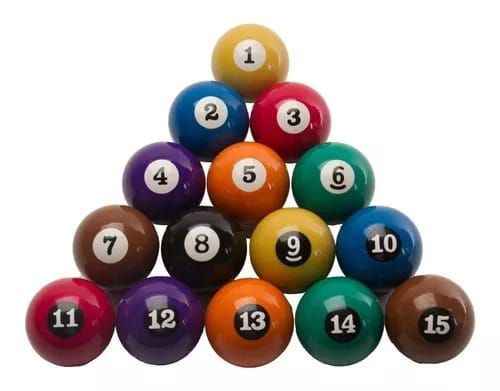 Cores das bola bilhar numeradas