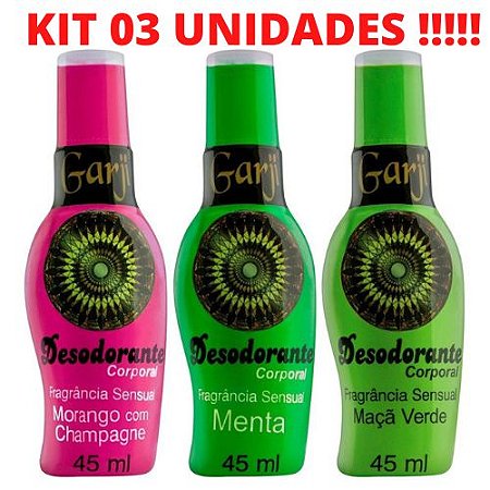 Kit 03 Desodorantes íntimos 45ml Garji – Sexshop