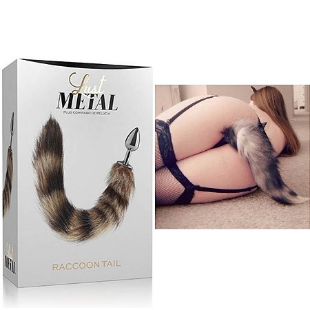 Plug Anal com Cauda Lust Metal – Plug Raccoon Tail Silver – Sex shop