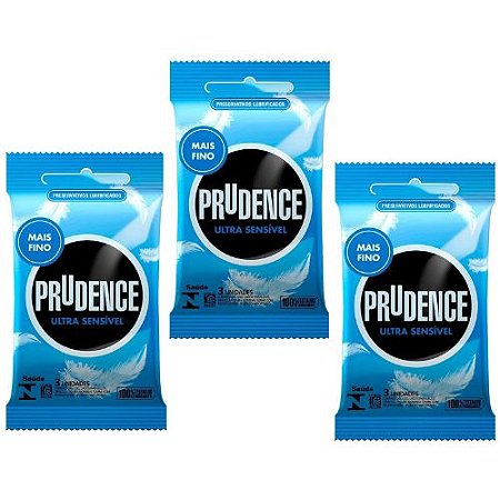 KIT 03 Preservativos Ultra Sensivel - Prudence - Sexshop