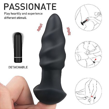 Plug Anal Em Silicone Com Vibrador Interno 9 Vibrações S-Hande Love Arrow - Sexshop