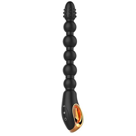 Plug Anal 6 Esferas Com Ponta Massageadora 10 Vibrações USB