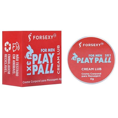 Creme Corporal Masculino Play Pall 3X1 Cream Lub 4G For Sexy
