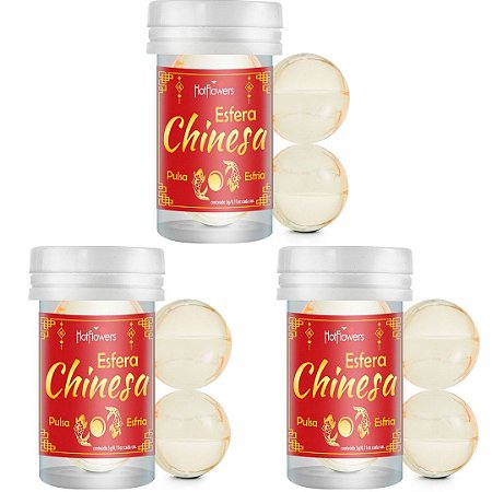 KIT 03 Bolinha Esfera Chinesa Hot Ball 2 Unidades Hot Flowers