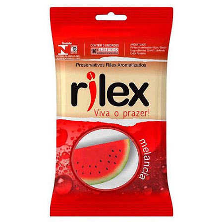 Preservativo No Sabor e Aroma de Melancia 03 Unidades Rilex