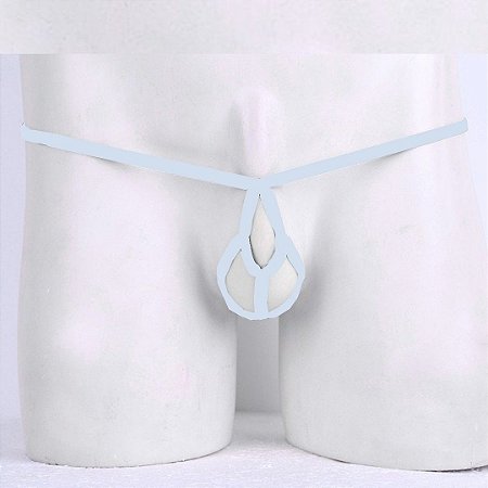 Cueca Masculina Com Anel Peniano Tanga Fio Dental Jockstrap Branco