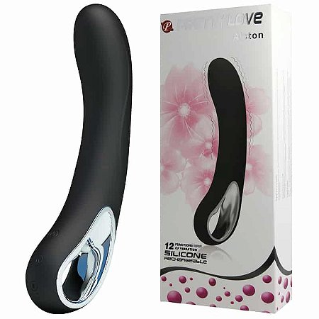 Vibrador Ponto G Recarregavel Preto Multivelocidade - Alston