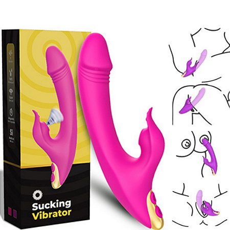 Vibrador de Ponto G e Estimulador de Clitóris com Sucção