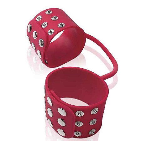 Algema vermelha - SILICONE CUFFS RED - PIPEDREAM - Sexshop