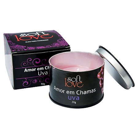 Amor em Chamas Vela UVA Hot Beijável 50g Soft Love - Sex shop