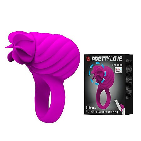 Anel Peniano com Estimulador Clitoriano em Formato de Hélice Rotativa - PRETTY LOVE FRANCES - Sexshop