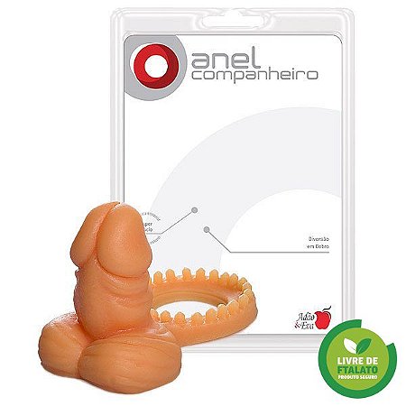 Anel Peniano com Mini Plug Anal Pele - Sexshop