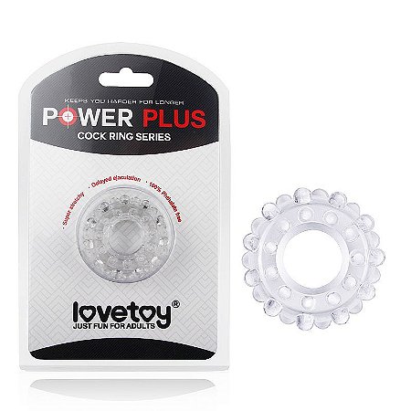 Anel Peniano Power Plus com Relevo - Transparente - Sexshop