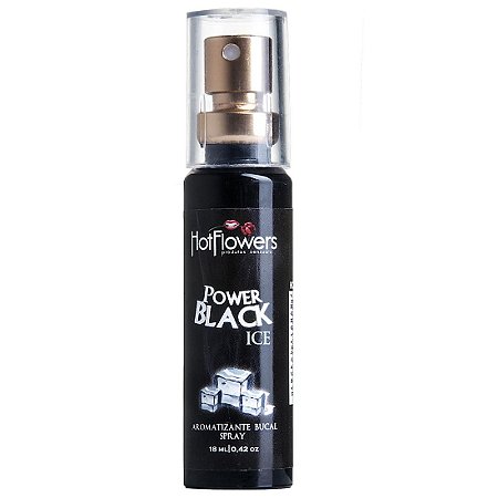 Aromatizante Bucal Power Black Ice Spray 18ml Hot Flowers - Sexshop