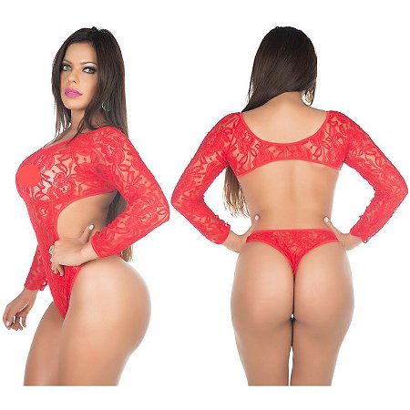 Body Sensual Escândalo Vermelho Pimenta Sexy - Lingerie Sexy