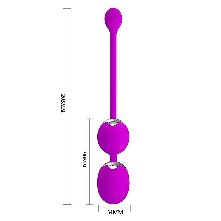 Bolas de Pompoar Recarregável com 12 Modos de Vibração - PRETTY LOVE WERNER - Sexshop