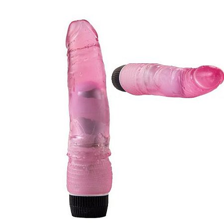 Pênis Rosa Ponto G Curvo com Vibrador – Maig Sex shop