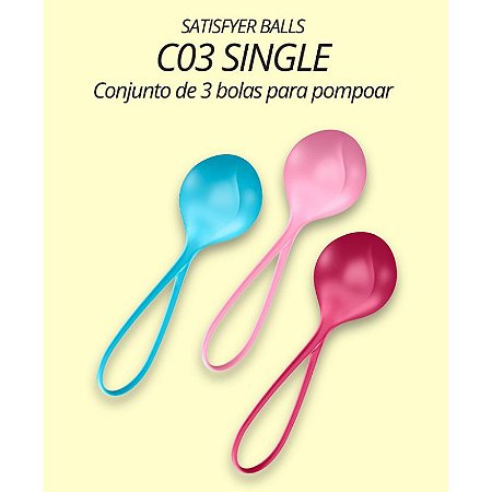 Bolinha Pompoarismo SATISFYER BALLS - Com 03 SINGLE - Sexshop