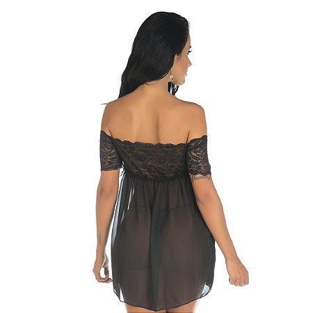 Camisola Sensual Gabriela Pimenta Sexy Preta - Camisola Sexy