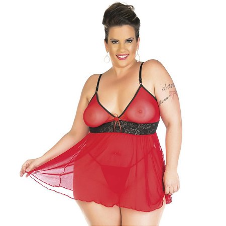 Camisola Sensual Plus Size Assanhada Vermelha Pimenta Sexy - Sexshop