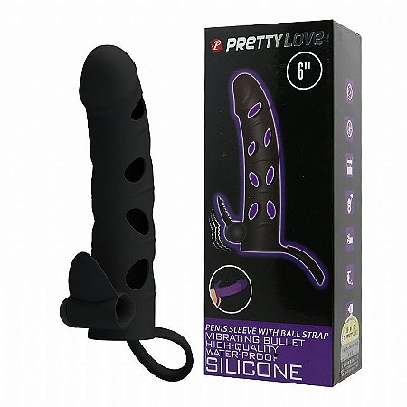 Capa Peniana com Anel para Escroto e Vibrador - Pretty Love - Sexshop