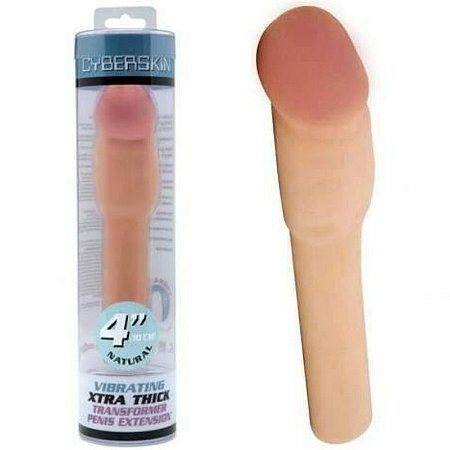 Capa peniana com extensão de 10 cm - XTRA THICK VIBRATING TRANSFORMER PENIS EXTENSION - TOPCO SALES - Sexshop