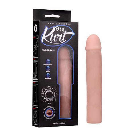 Capa para Pênis Extensora Kurt - 4cm Pele - Sex shop