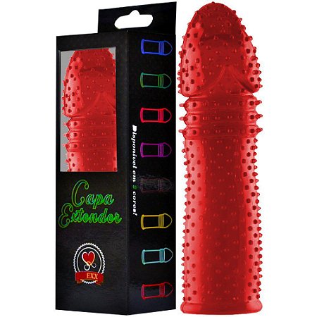 Capa Peniana Silicone Colors Vermelho 15CM SOULSEX - Sex shop