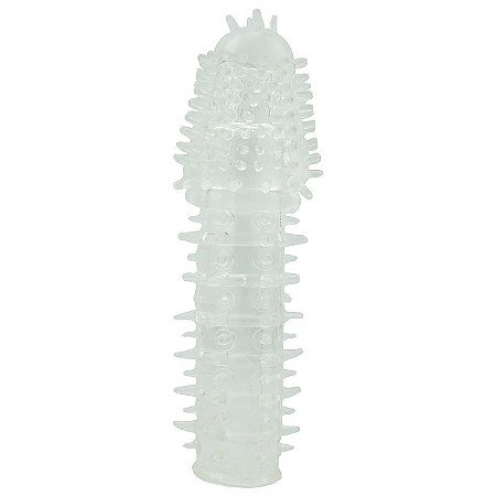 Capa Peniana Texturizada em Jelly - Macia e Flexível 14 cm - Sex shop