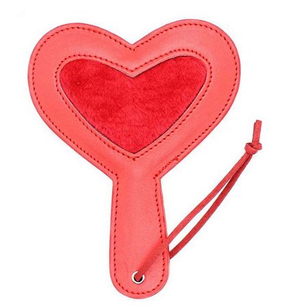 Chibata com formato de coração - FURRY HEART PADDLE - PIPEDREAM - Sexshop