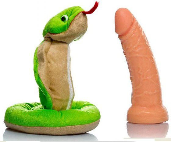 Cobra em pelúcia com compartimento secreto - Sexshop