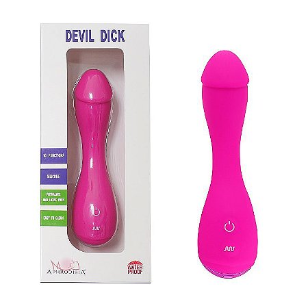 Pênis Toque Macio - 10 Vibrações Devil Dic - À prova de água 16 cm - Sex shop