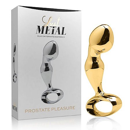 Plug Anal E Estimulador de Próstata Lust Metal - Plug Prostate Pleasure Gold - Sex Shop