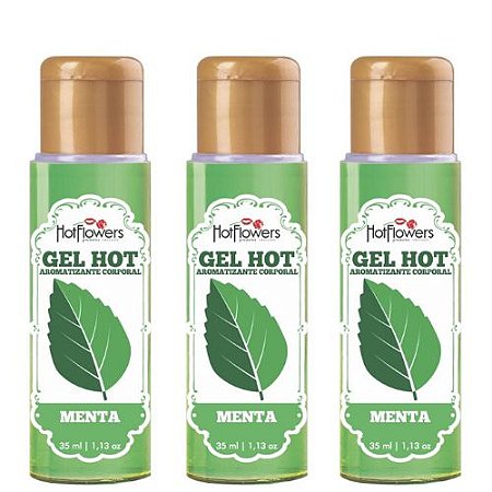 Kit 03 Gel Quente Aromatizante Menta 35ml Hot Flowers - Sexshop