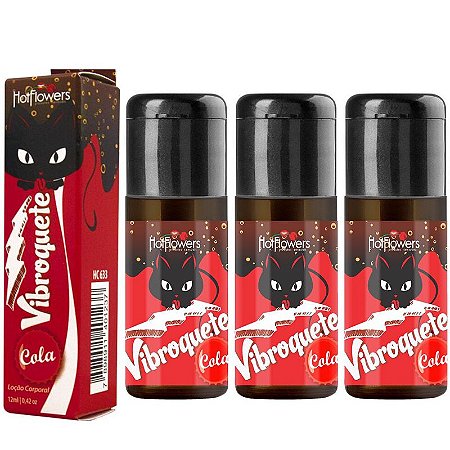 Kit 03 Gel Sexo Oral Vibroquete Coca Cola Vibrante 12gr Hot Flowers - Sex shop