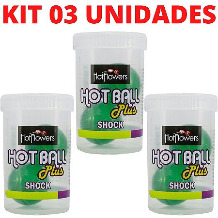 Kit 03 Hotball Plus Bolinha Shock HotFlowers - Sexshop