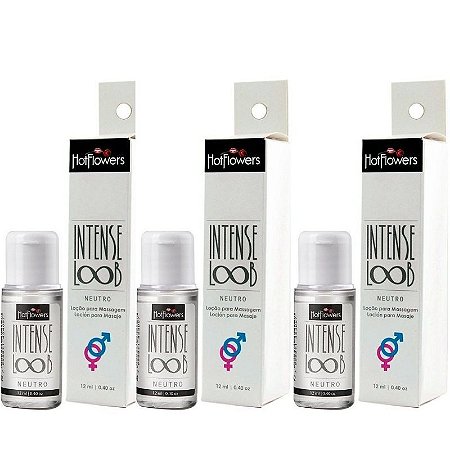 Kit 03 Lubrificante Intense Loob 12ml HotFlowers - Sex shop