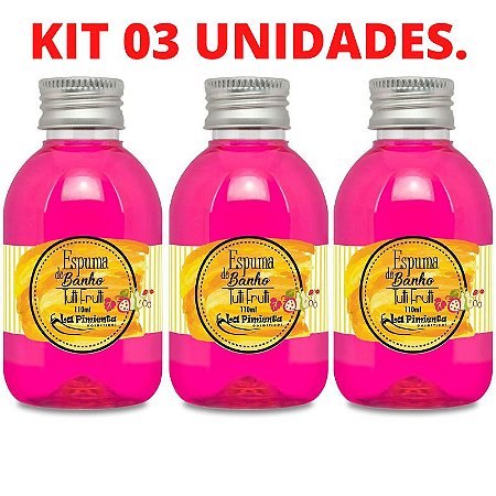 Kit 03 Espuma de Banho Aromática Tutti-Frutti 110ML LA PIMIENTA - Sexshop