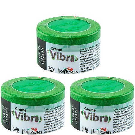 Kit 03 Vibra Creme Gel vibrador 3,5g Hot Flowers - Sex shop