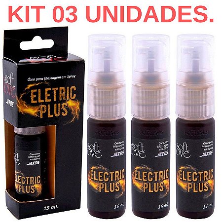 Kit 03 Vibrador Liquido Eletric Plus Jatos 15ml Soft Love - Sexshop