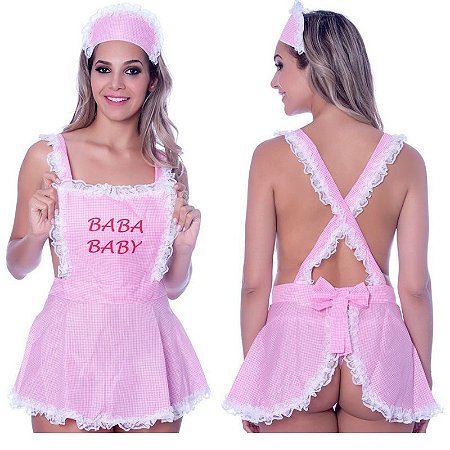 Kit Fantasia Babá Sensual Love Rosa - Sexshop