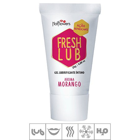 Lubrificante Beijável Fresh Lub Morango HotFlowers - Sex shop
