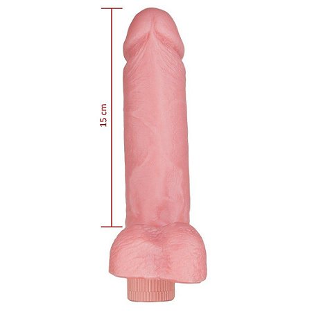 Pênis com Vibrador e escroto 19,5x5,5cm Hot Flowers - Sex shop
