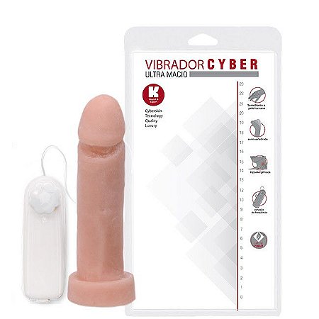 Pênis com Vibrador em Cyber Skin 17 x 4 cm - Sexshop