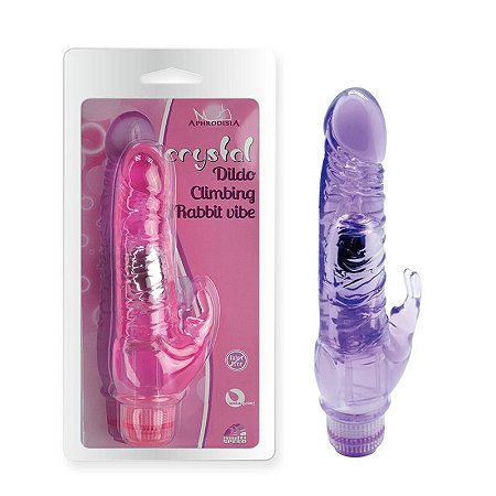 Pênis em Jelly multivelocidade com estimulador coelho - Sex shop